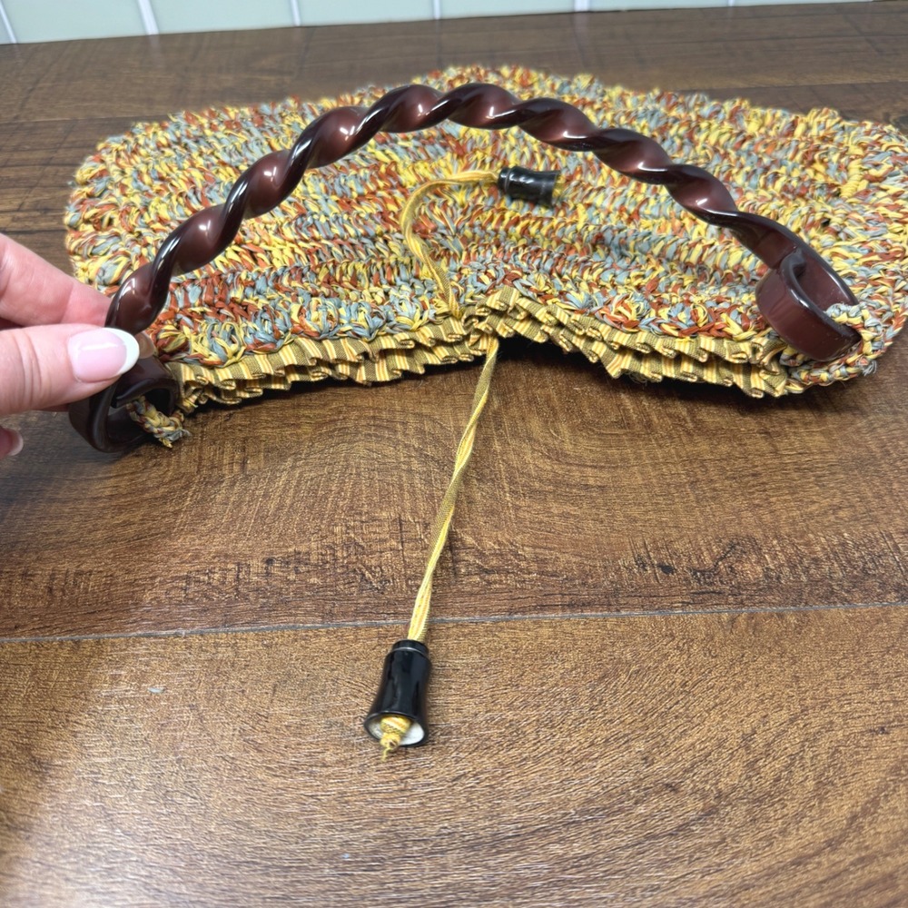 Jamin Puech Vintage Woven Raffia Top Handle Bag Boho Coastal Grandma - Picture 7 of 16